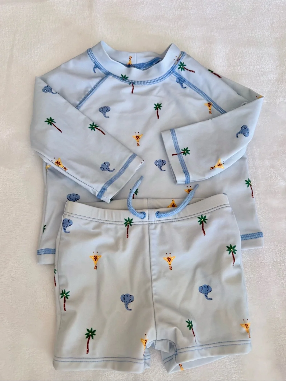 Jamie & Jack Safari Print Rash Guard & Swim Shorts Set (size 6-12m)